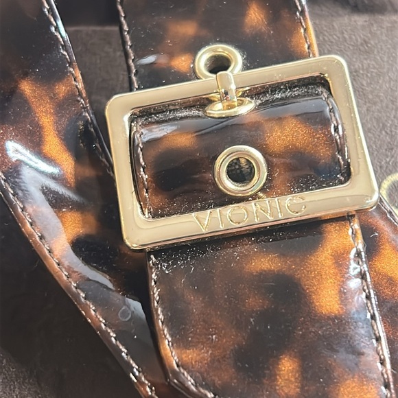 Vionic Skylar Brown Tortoise Slip On Adjautable Sandals Women Orthotic size 9 - Picture 5 of 16